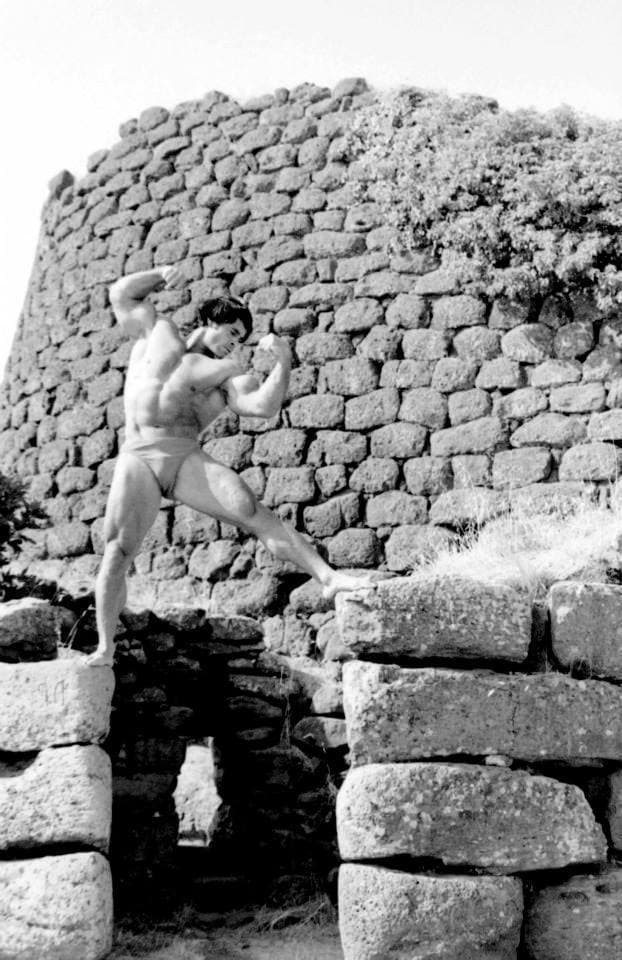 Franco Columbu competing in Open division competition photo Franco Columbu competing in Open division - Professional bodybuilding photo 1 of 1